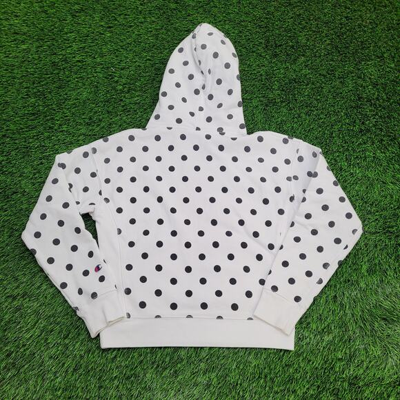 Vintage Y2K Champion Polka-Dot Hoodie Womens Medium 19x21 Reverse-Weave - Picture 5 of 13